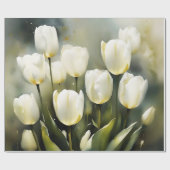 Elegante bos witte tulpen in een serene tuin cadeaupapier (Vlak)
