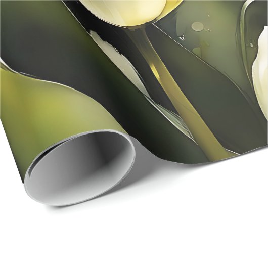 Elegante bos witte tulpen in een serene tuin cadeaupapier (Rol Hoek)