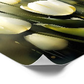 Elegante bos witte tulpen in een serene tuin poster (Hoek)