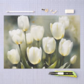 Elegante bos witte tulpen in een serene tuin tissuepapier (Craft)