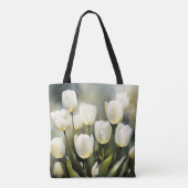 Elegante bos witte tulpen in een serene tuin tote bag (Achterkant)