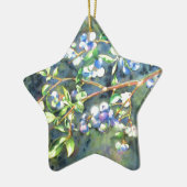 Elegante bosbessen waterverf schilderij keramisch ornament (Links)