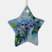 Elegante bosbessen waterverf schilderij keramisch ornament (Rechts)