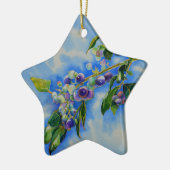 Elegante bosbessen waterverf schilderij keramisch ornament (Links)
