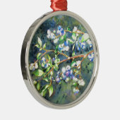 Elegante bosbessen waterverf schilderij metalen ornament (Rechts)