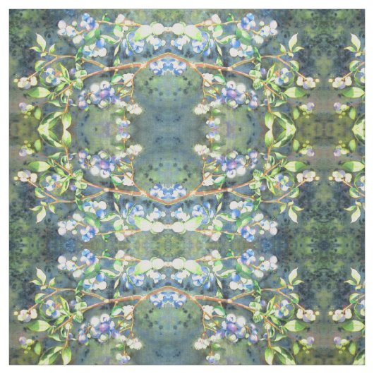 Elegante bosbessen waterverf schilderij stof (Swatch)