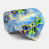 Elegante bosbessen waterverf schilderij stropdas (Opgerold)