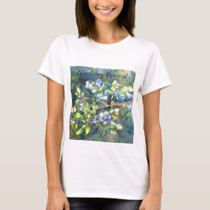 Elegante bosbessen waterverf schilderij t-shirt