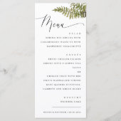 Elegante Bosbruiloft | Minimalistische Bosvaren Menu (Voorkant)