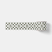 Elegante bosgroene polka stip monogram grosgrain lint (Voorkant)