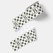 Elegante bosgroene polka stip monogram grosgrain lint (Achterkant)