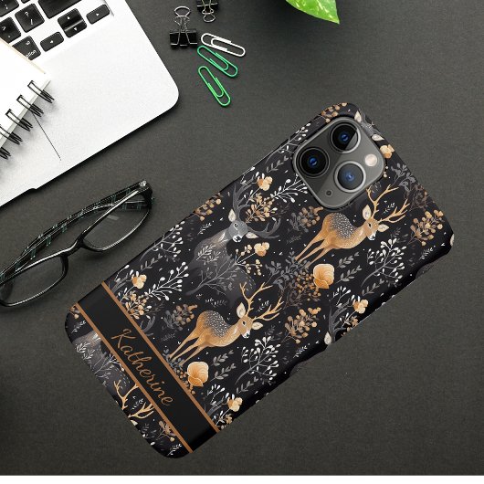Elegante Bosherten - Natuur Aangepaste Naam Case-Mate iPhone Case