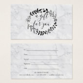 Elegante boskrans marmeren cadeaubon visitekaartje (Voorkant /achterkant)