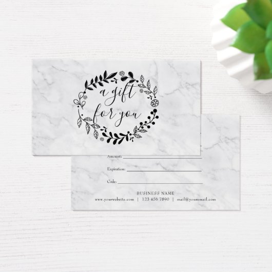 Elegante boskrans marmeren cadeaubon visitekaartje (Bureau)