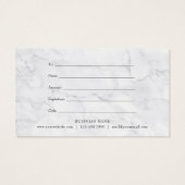 Elegante boskrans marmeren cadeaubon visitekaartje (Achterkant)