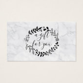 Elegante boskrans marmeren cadeaubon visitekaartje (Voorkant)