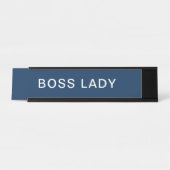 Elegante Boss Lady in Navy Blue Bureau Naambordje (Voorkant)
