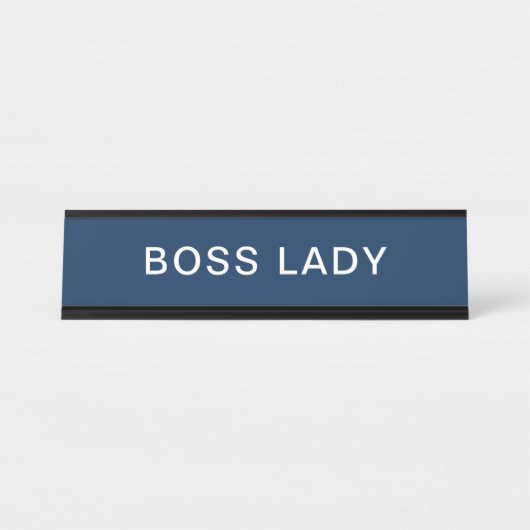 Elegante Boss Lady in Navy Blue Bureau Naambordje (Voorkant)