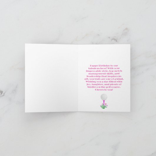 Elegante Boss Women's Golf Party Winkelwagen Verja Kaart (Binnen)