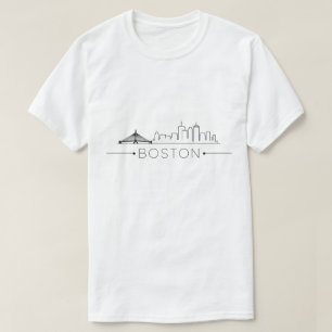 Elegante Boston City Line Kunst, Moderne Stedelijk T-shirt