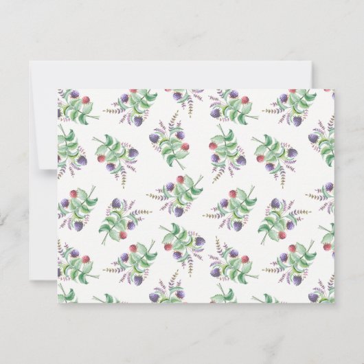 Elegante Botanic Bessen Bruiloft Recept Kaart (Achterkant)