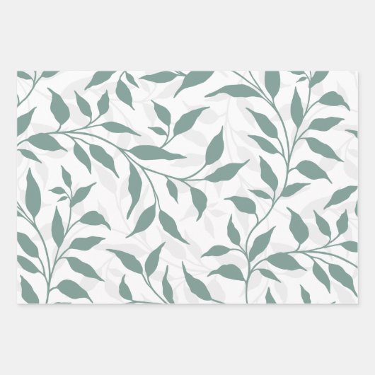 Elegante Botanical Leaf Dance Foliage HD 3 kleuren Inpakpapier Vel (Voorkant)