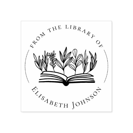 Elegante botanicals boek op maat uit de bibliothee rubberstempel (Afrduk)