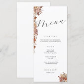 Elegante Botanicals Herfst Bloemen Bruiloft Menu (Voorkant / Achterkant)