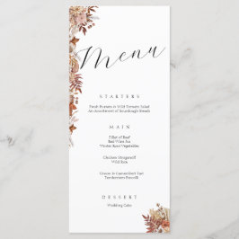 Elegante Botanicals Herfst Bloemen Bruiloft Menu