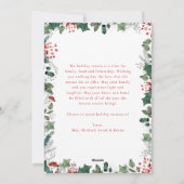 Elegante Botanicals Met Bericht  Feestdagenkaart (Achterkant)