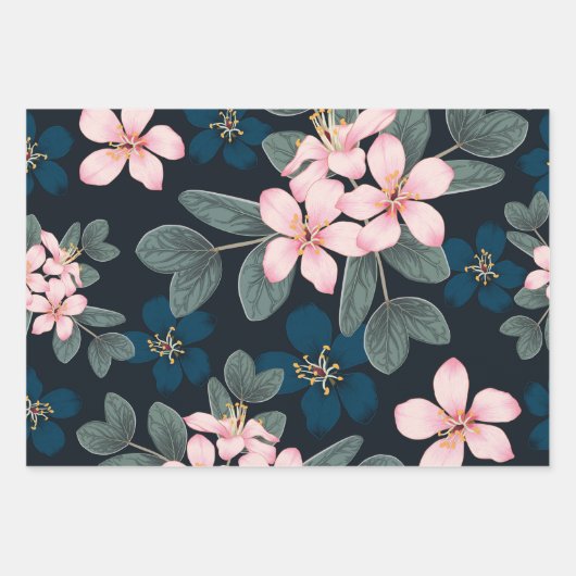 Elegante Botanisch Inpakpapier Vel (Voorkant)