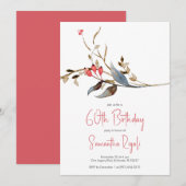 Elegante Botanische 60e verjaardag Uitnodigingen (Voorkant / Achterkant)