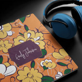 Elegante botanische aangepaste naam oranje witte b muismat