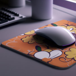 Elegante botanische aangepaste naam oranje witte b muismat