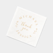 Elegante botanische aangepaste namen Bedankt bruil Folie Servetten (Links)