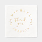 Elegante botanische aangepaste namen Bedankt bruil Folie Servetten (Voorkant)