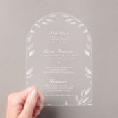Elegante botanische acryl bruiloft receptie menu acryl uitnodigingen (Insitu (Draagbaar))