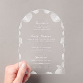 Elegante botanische acryl bruiloft receptie menu uitnodigingen (Insitu (Draagbaar))