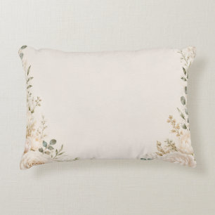 Elegante botanische afbeelding op vintage handgesc accent kussen