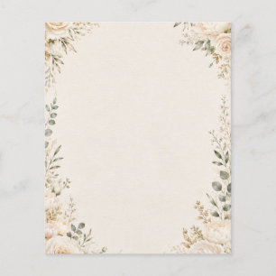 Elegante botanische afbeelding op vintage handgesc flyer