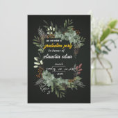 Elegante botanische afstudeerfeest uitnodiging (Staand voorkant)
