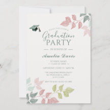 Elegante botanische afstudeerfeest uitnodiging