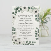Elegante Botanische Aquarel Trouw Save the Date (Staand voorkant)