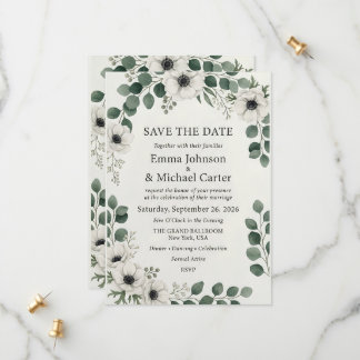Elegante Botanische Aquarel Trouw Save the Date