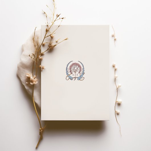 Elegante botanische art nouveau bloemenbruiloft kaart