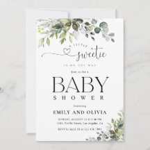 Elegante botanische babyshower uitnodiging