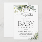 Elegante botanische babyshower uitnodiging (Voorkant / Achterkant)