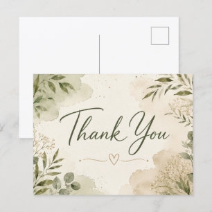 Elegante Botanische Bedankkaart Briefkaart