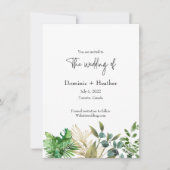 Elegante Botanische Blad Bruiloft Uitnodiging (Voorkant)