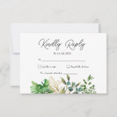 Elegante Botanische Blad Bruiloft Uitnodiging (Voorkant)